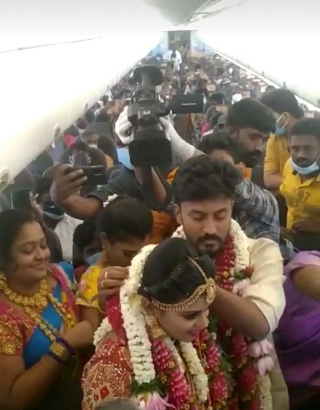 Mid-air wedding in SpiceJet chartered flight c