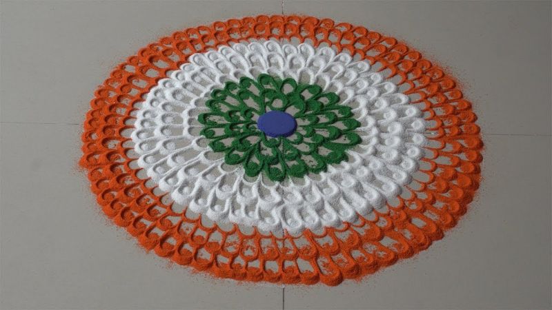 Independence Day with colors of Rangoli