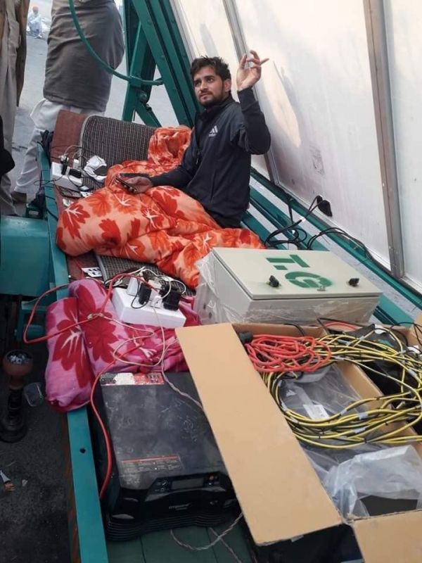 T.G. Solar Pump provide free charging service at farmer protest 