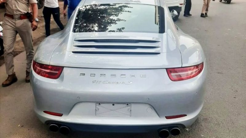Porche owner rides car without number plate, documents, fined 10 lakh