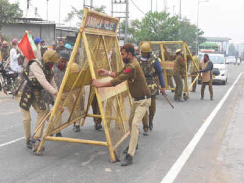 Police deployed at Delhi-Haryana border ahead of farmer protest Police deployed at Delhi-Haryana border ahead of farmer protest