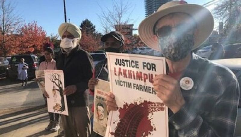 Impact of Lakhimpur Khiri Violence in Canada, People Protest, Rally