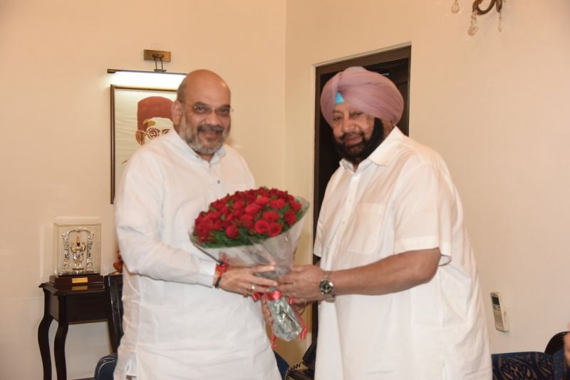Captain Amarinder With Amit Shah 