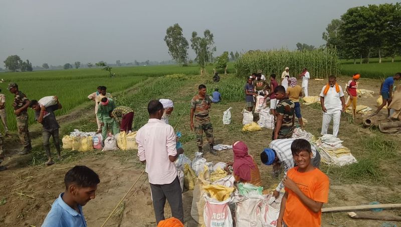 Damage repair work at village Tandivala continues