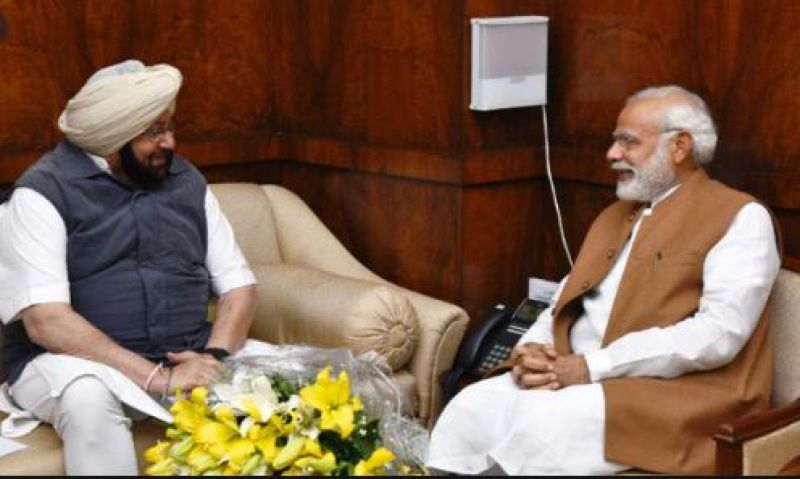 Captain Amrinder Singh With Modi Captain Amrinder Singh With Modi