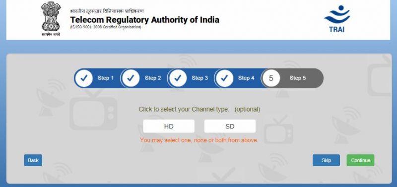 Steps of selecting Channels