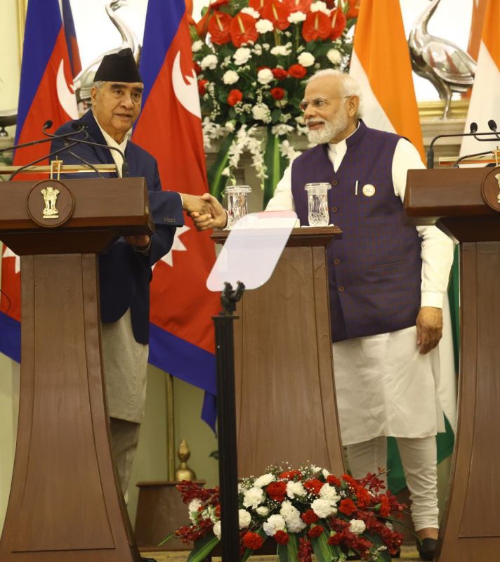 Nepal PM Sher Bahadur Deuba and PM Narendra Modi 