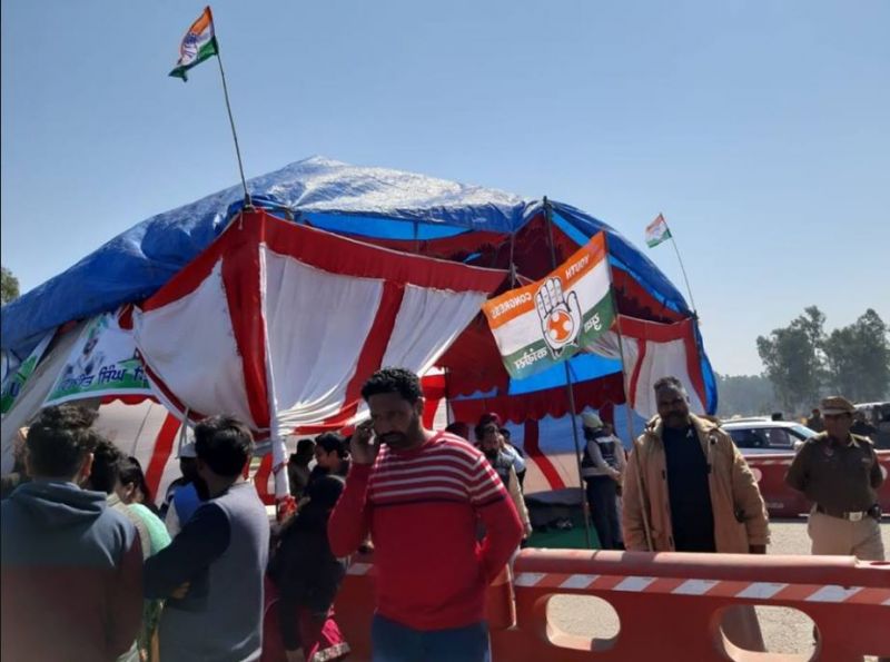 Congress protest at Ladhowal toll plaza-2