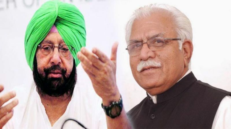 Captain Amarinder Singh with Manohar Lal Khattar