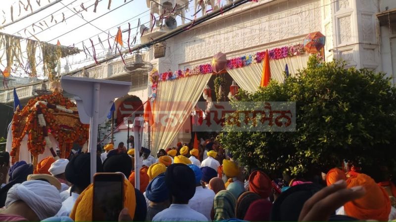 Nagar Kirtan organized on the occasion of first Prakash Purab of Sri Guru Granth Sahib