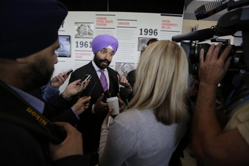 canadian minister navdeep bains turbun checking us airport  