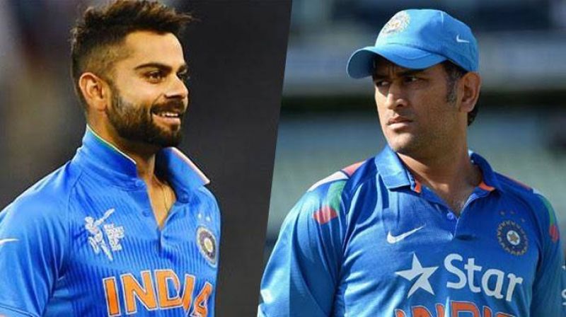 Virat Kohli with Ms Dhoni