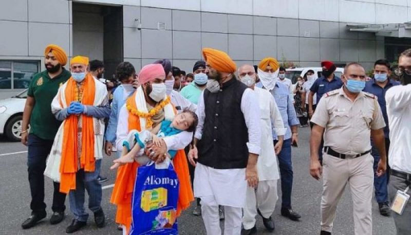 the first batch of Afghan Sikhs who reached India on Sunday, fleeing religious persecution.
