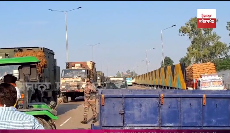 Farmers stopped army vehicles in Jalandhar