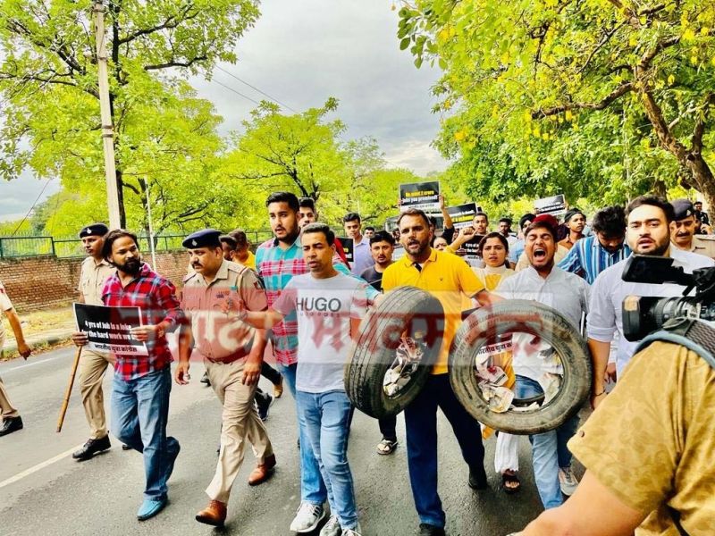 Chandigarh youth congress protest against Agnipath