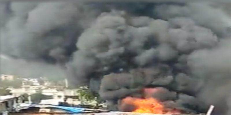 Terrible fire in the warehouse