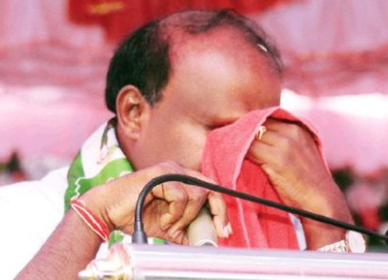 Kumaraswamy Breaks Down at Bengaluru