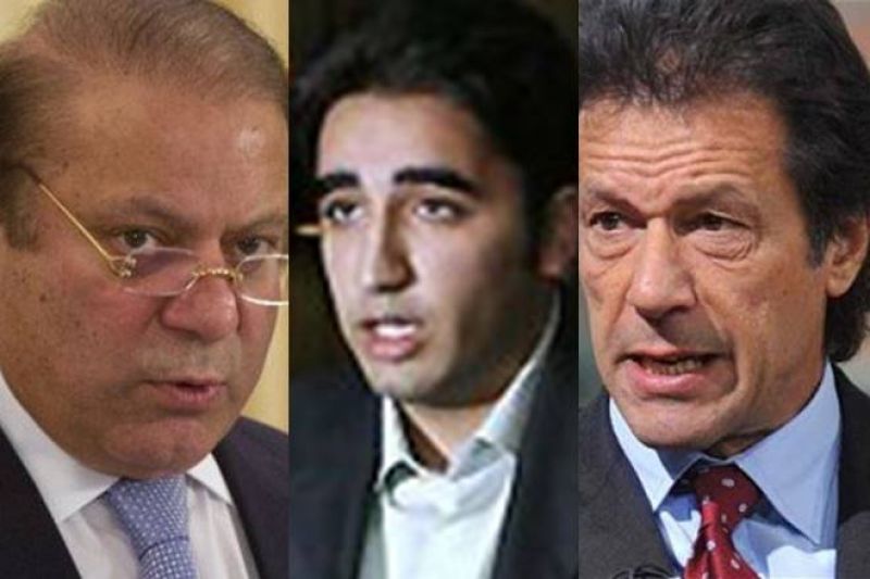 Nawaz Sharif, Bilawal Bhutto and Imran Khan