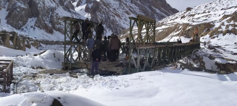 BRO upgrades crucial 110 feet long bridge on Leh-Sarchu Road in 8 days  