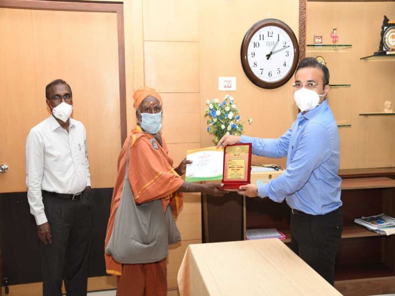 Madurai beggar awarded for donating Rs 90,000 in nine instalments