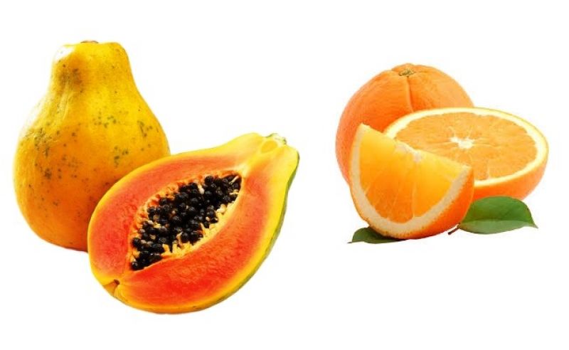 papaya and orange