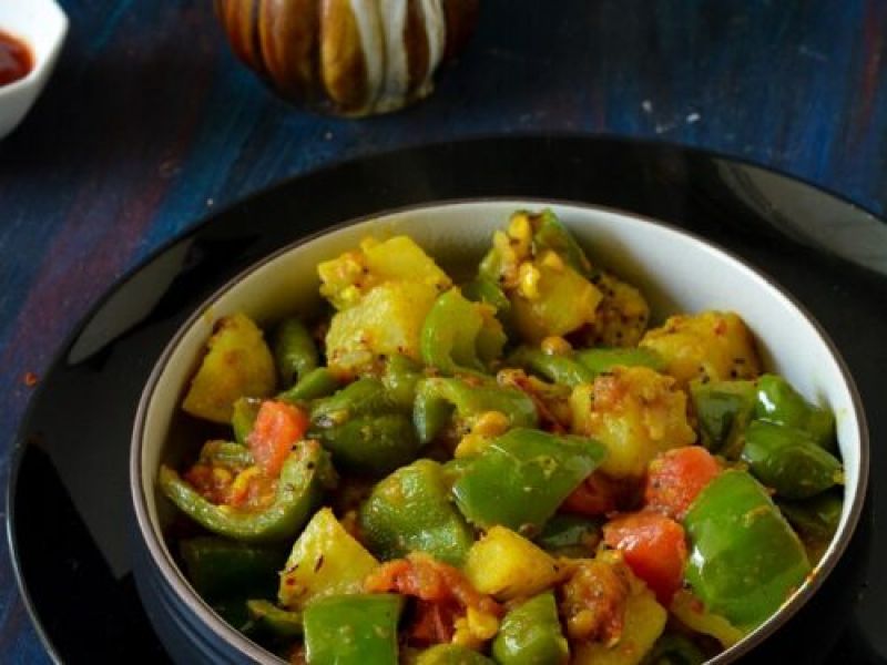 Capsicum Moongphali Sabzi