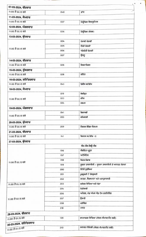 Datesheet Datesheet