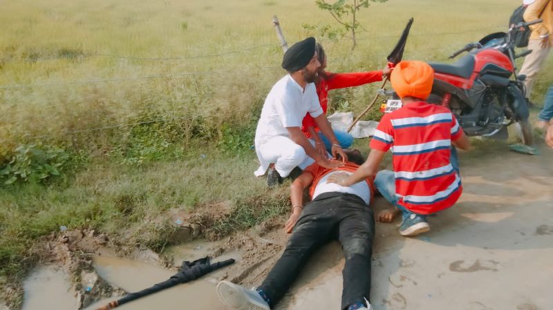 BJP leader attacks protesting farmers in Uttar Pradesh BJP leader attacks protesting farmers in Uttar Pradesh