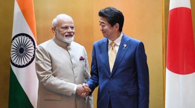 Prime Minister Narendra Modi with his Japanese counterpart in Osaka. 