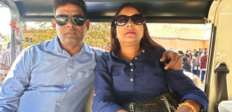 Punjab Sawan Bumper-2019 winner Suman Priya with her husband George Masih