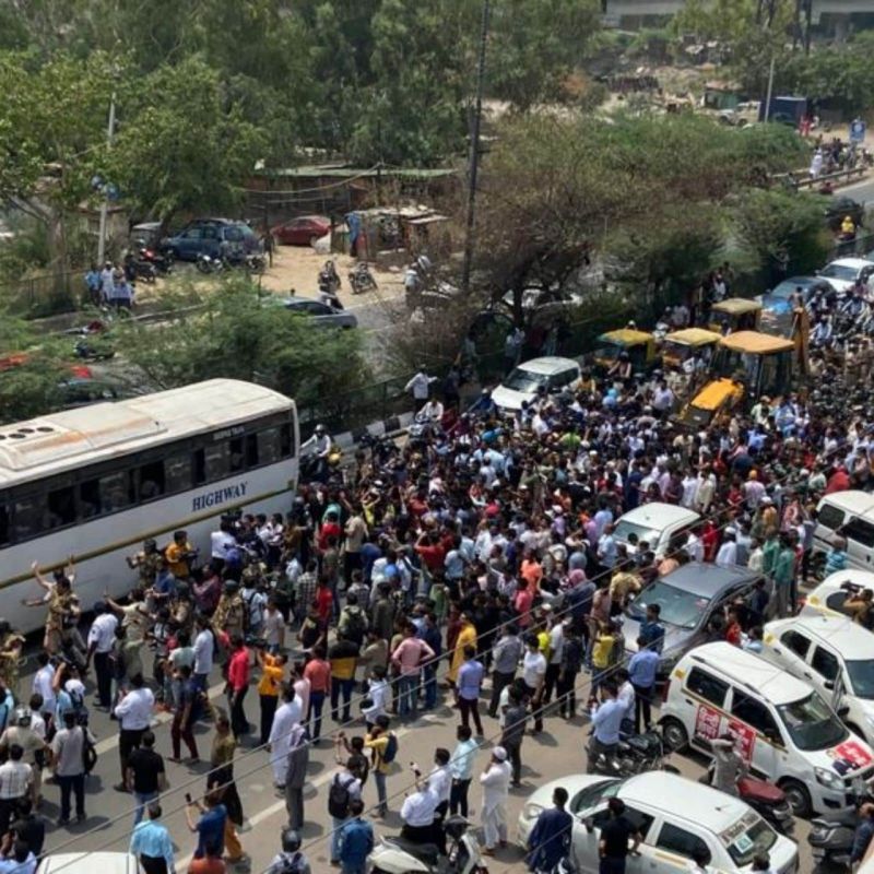 Anti-encroachment drive in Shaheen Bagh