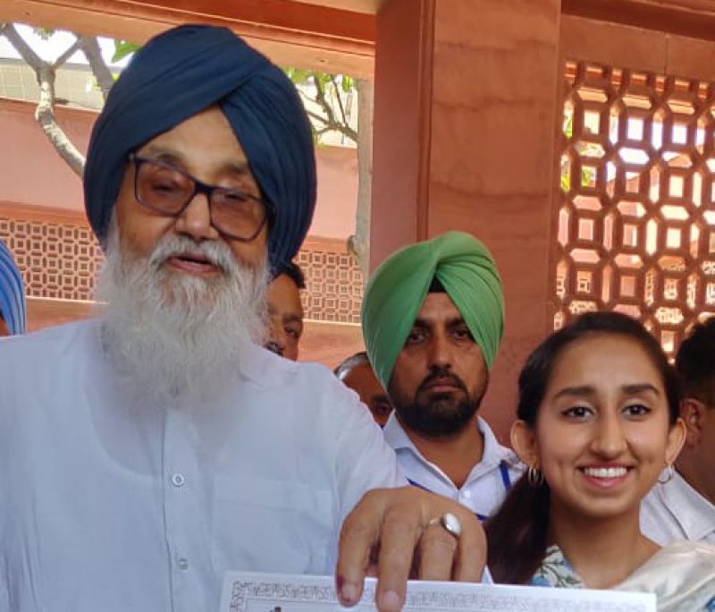 Parkash Singh Badal And his Grand daughter