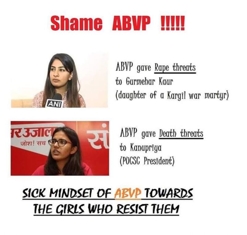 Kanupriya receiving death threats from ABVP