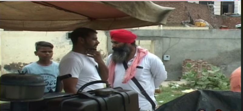 Attack on father and minor son with ice breake