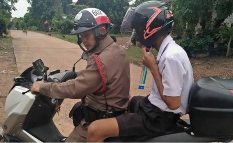 Police men with School student 