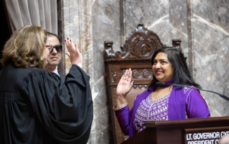 Mona Das sworn in as senator