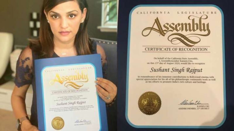 Sushant Singh Rajput honoured: California State Assembly recognises late actor for contribution to cinema