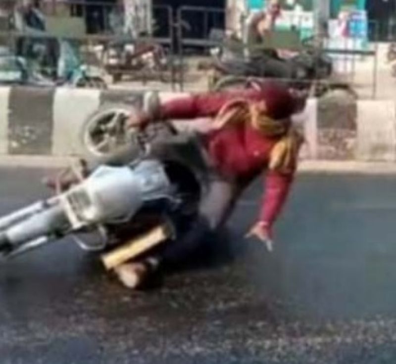  Diesel spilled on Bathinda road, several vehicles involved in the accident