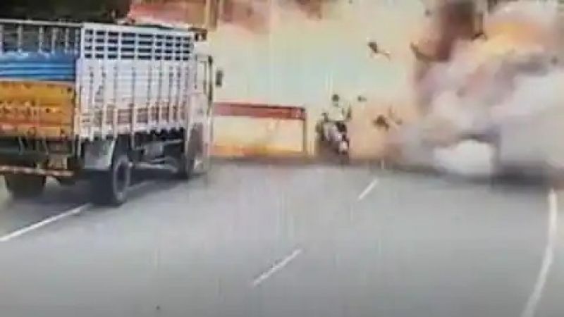 Father and son die after firecrackers loaded on scooter explode