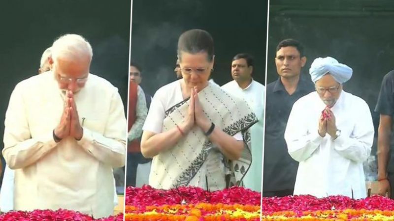 Floral tribute to mahatma gandhi at Rajghat