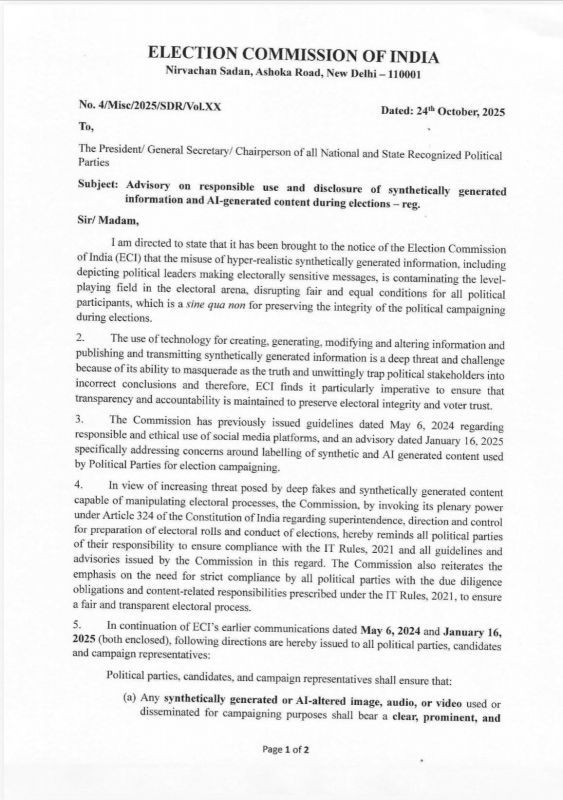 Election Commission issues new guidelines Election Commission issues new guidelines