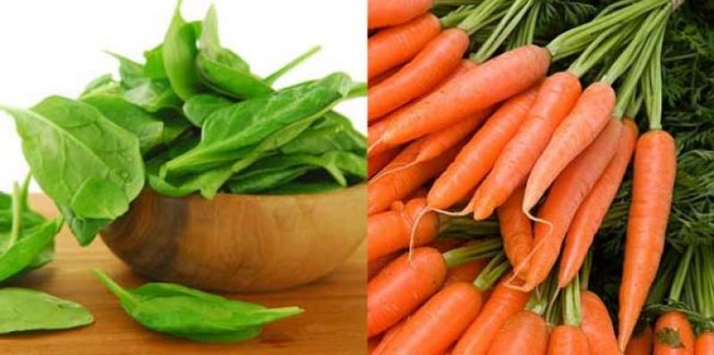 Spinach and carrots