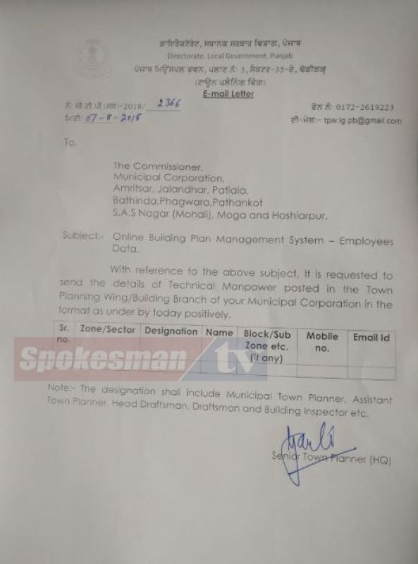 Navjot Singh Sidhu's Dept. Letter in English 