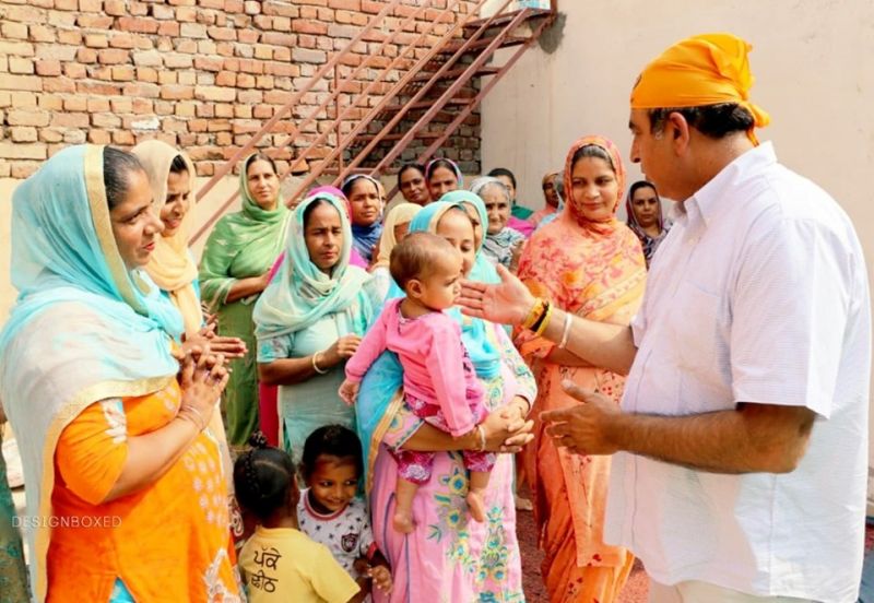 Captain Sandeep Singh Sandhu during election campaign