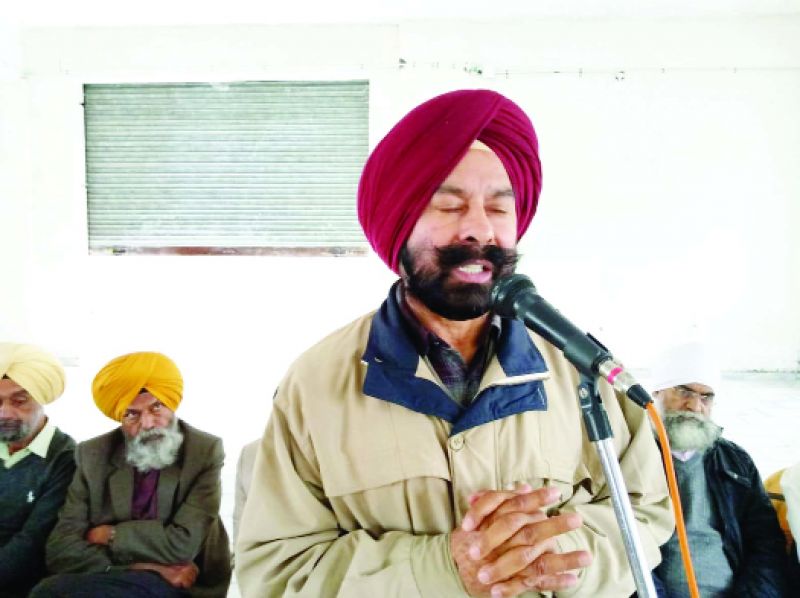 Leaders while addressing the meeting of Ucha Dar Babe Nanak Da