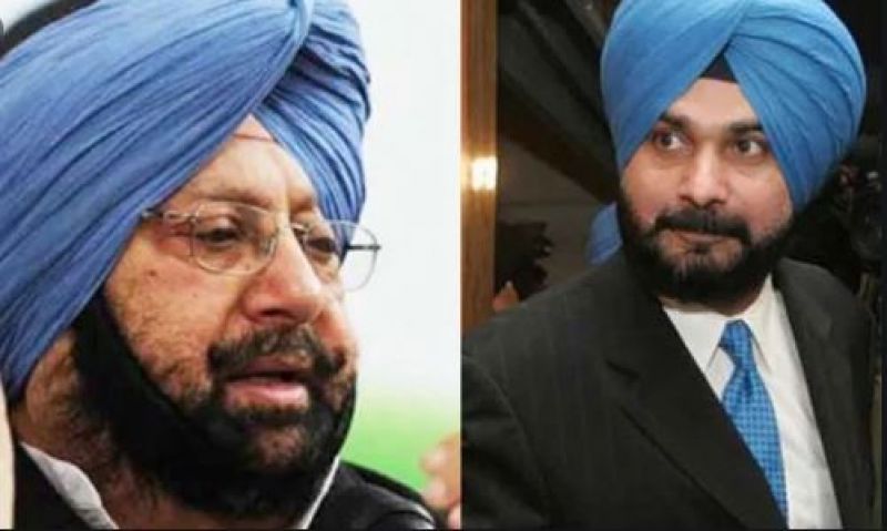 Captain Amrinder Singh with Navjot Sidhu