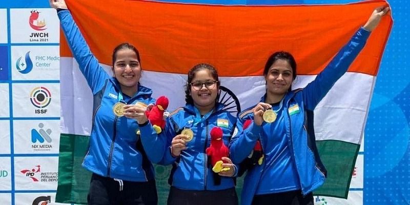 Indian girls won gold in the 25m team event