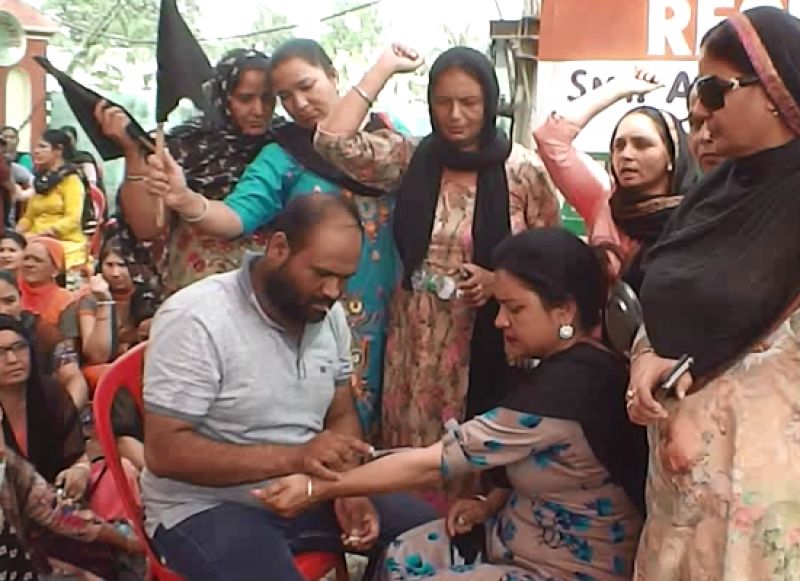 Anganwadi workers protest 