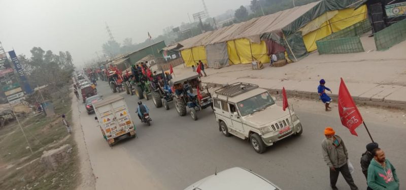 Tractor march by Kirti Kisan Union