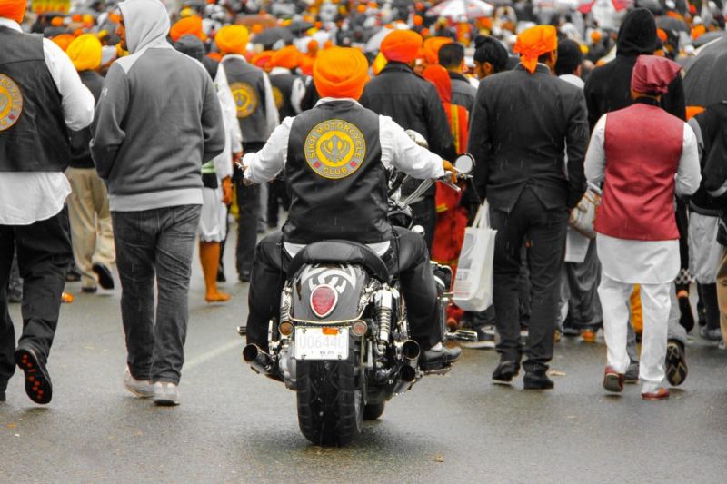 Group motorcycle riders dedicated reached Europe